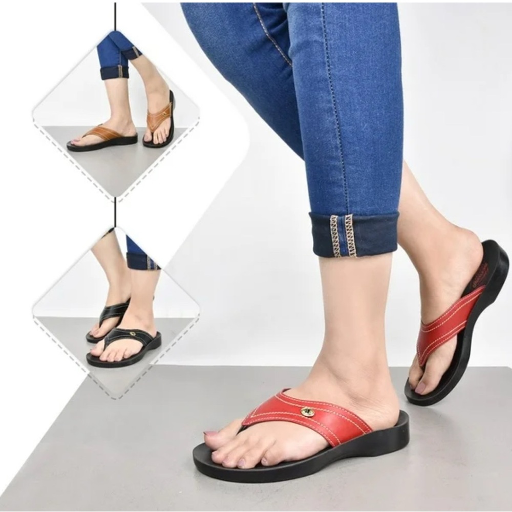Aerosoft comfort women’s size 41 Stylish Red and Black Flip Flops
